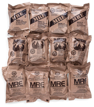 Can Man MRE Variety Pack - 12 Freeze Dried Meals with Flameless Heater for Emergency Survival & Hunting