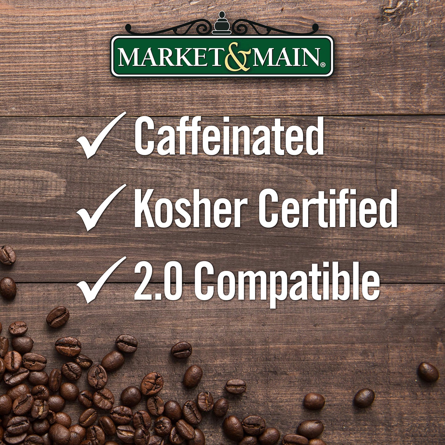 Market & Main OneCup Salted Caramel Coffee Pods, Compatible with Keurig, 12 Count, Brown