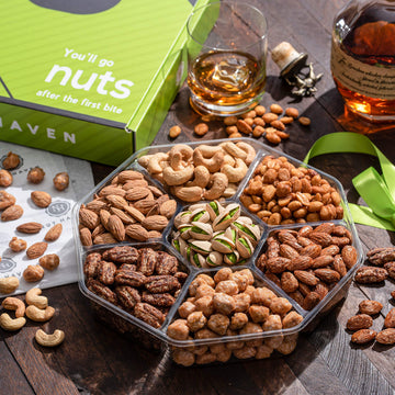 Nut Haven Thanksgiving Nuts Gift Basket - Assorted Sweet & Roasted Salted Gourmet Nuts - 1 Pound Food Gift Box for Holidays