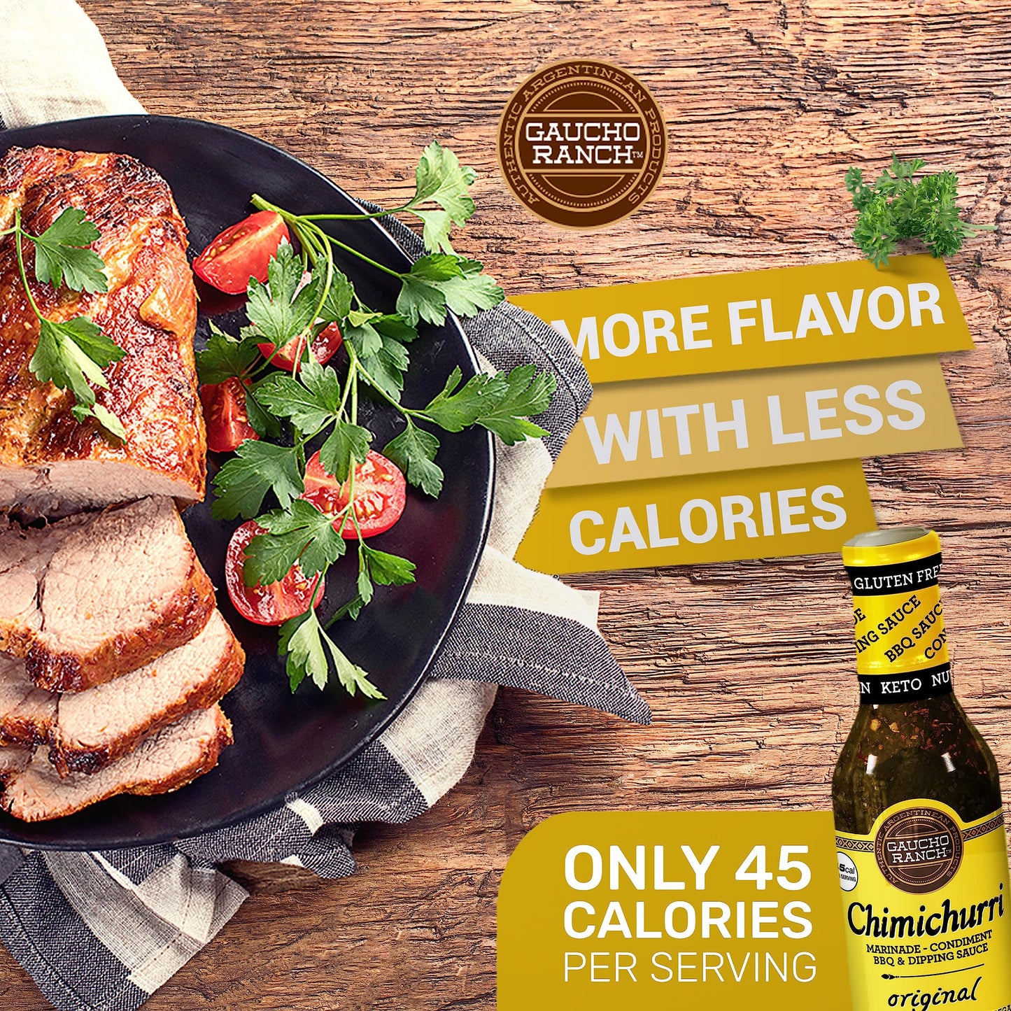 Gaucho Ranch Chimichurri Sauce Original Flavor | Chimichurri Seasoning Mix of Parsley, Garlic and Rosemary with Hints of Oregano