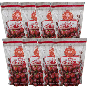 Cherry Bay Orchards - Dried Montmorency Tart Cherries - (Pack of 8 - 24oz Bags) - 100% Domestic, Natural, Kosher Certified, Glut