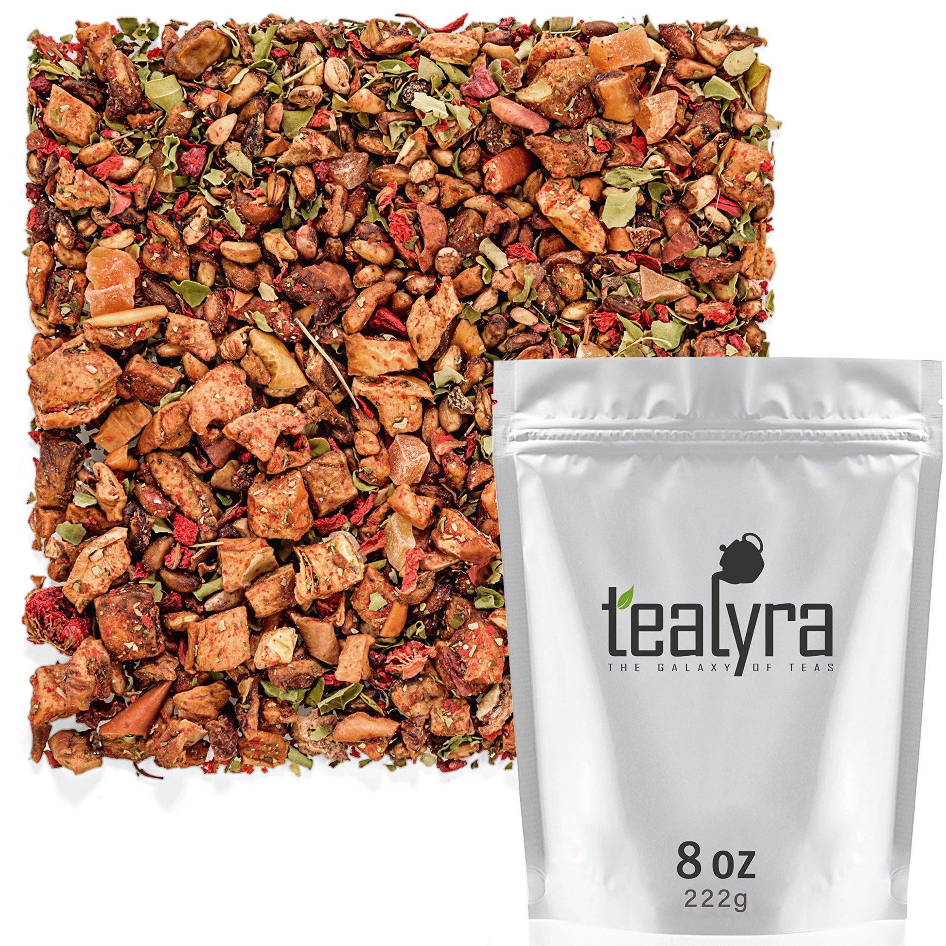 Tealyra Pomegranate Raspberry Loose Leaf Tea - Caffeine-Free, 8 Ounce