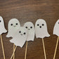 White Glitter Halloween Ghost Cupcake Toppers Baby Ghost Cupcake Toppers Halloween Baby Shower Cupcake Toppers For Halloween Gho