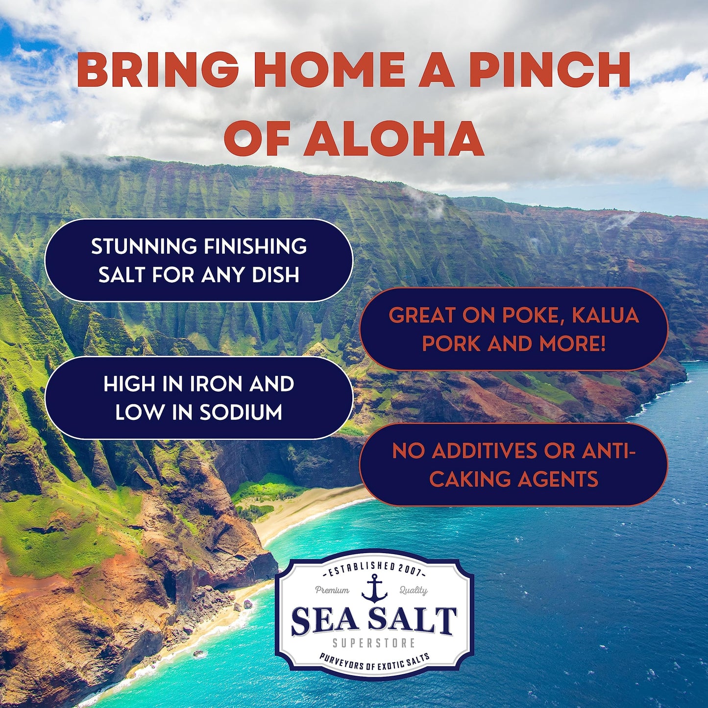 Alaea Red Hawaiian Sea Salt, Red Finishing Salt To Add Color To Any Dish, Made With Alaea Clay, 5 Oz Pouch - Sea Salt Superstore