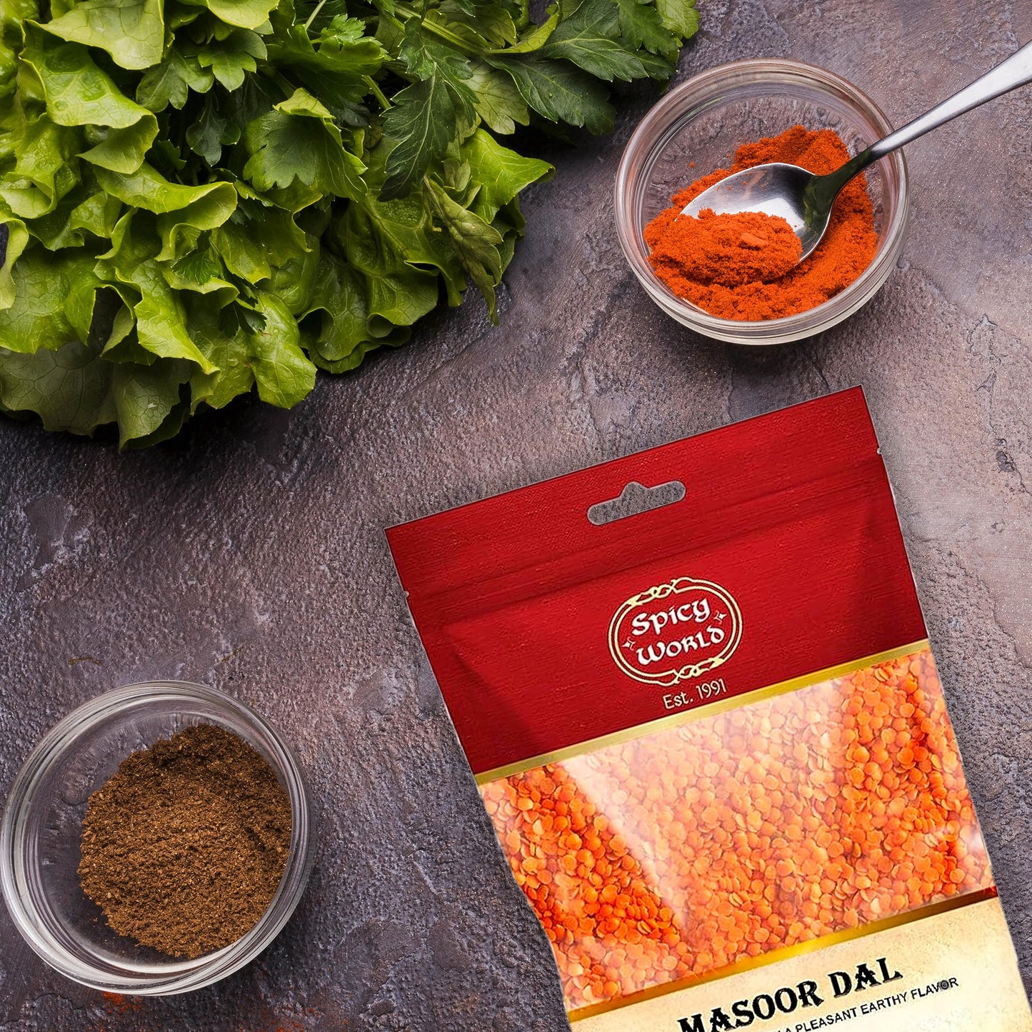 Masoor Dal 2 Pound Bag (32 Oz) - Red Lentils Split - All Natural By Spicy World