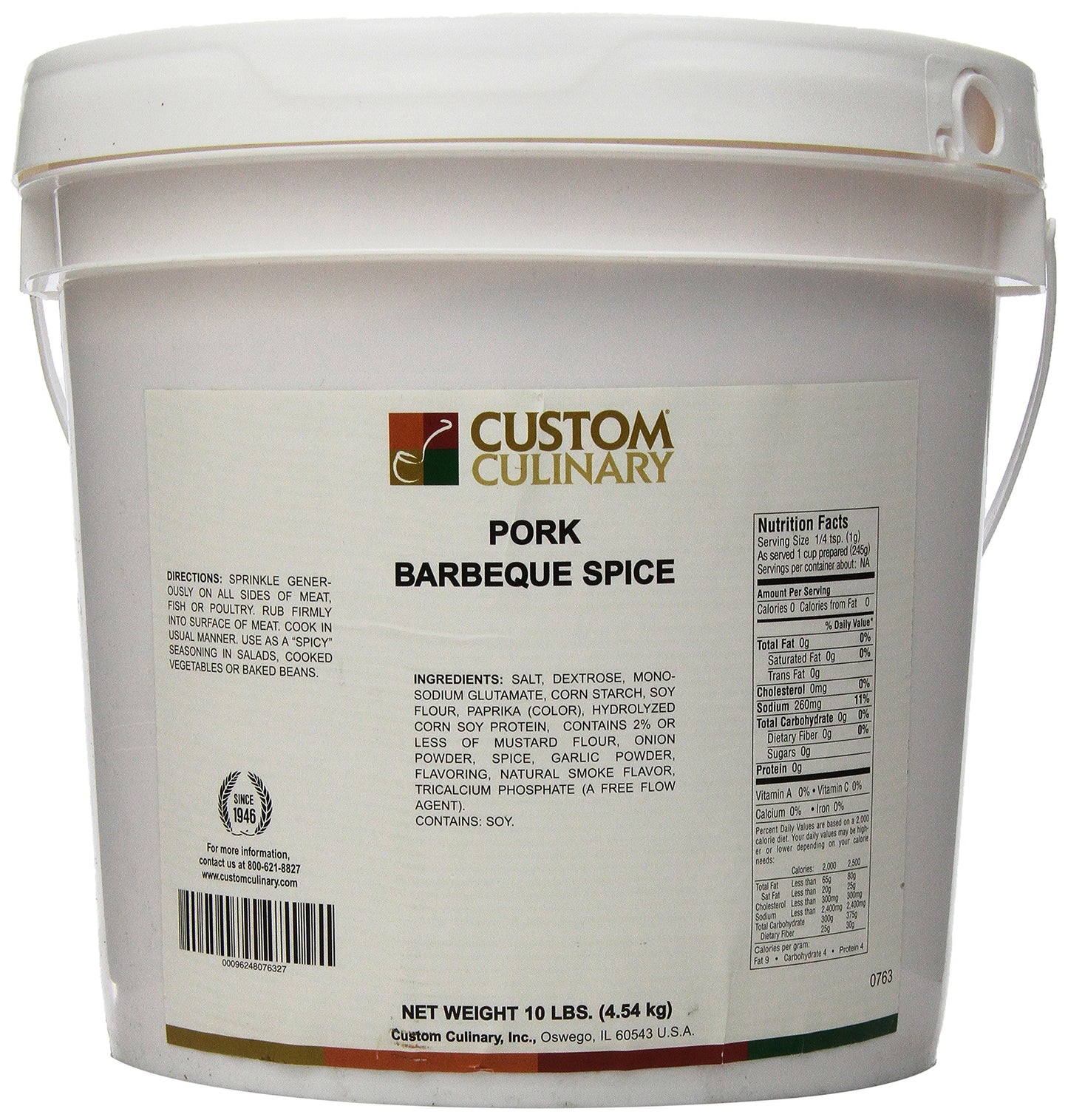 Custom Culinary Pork Barbeque Spice, 10 Pound