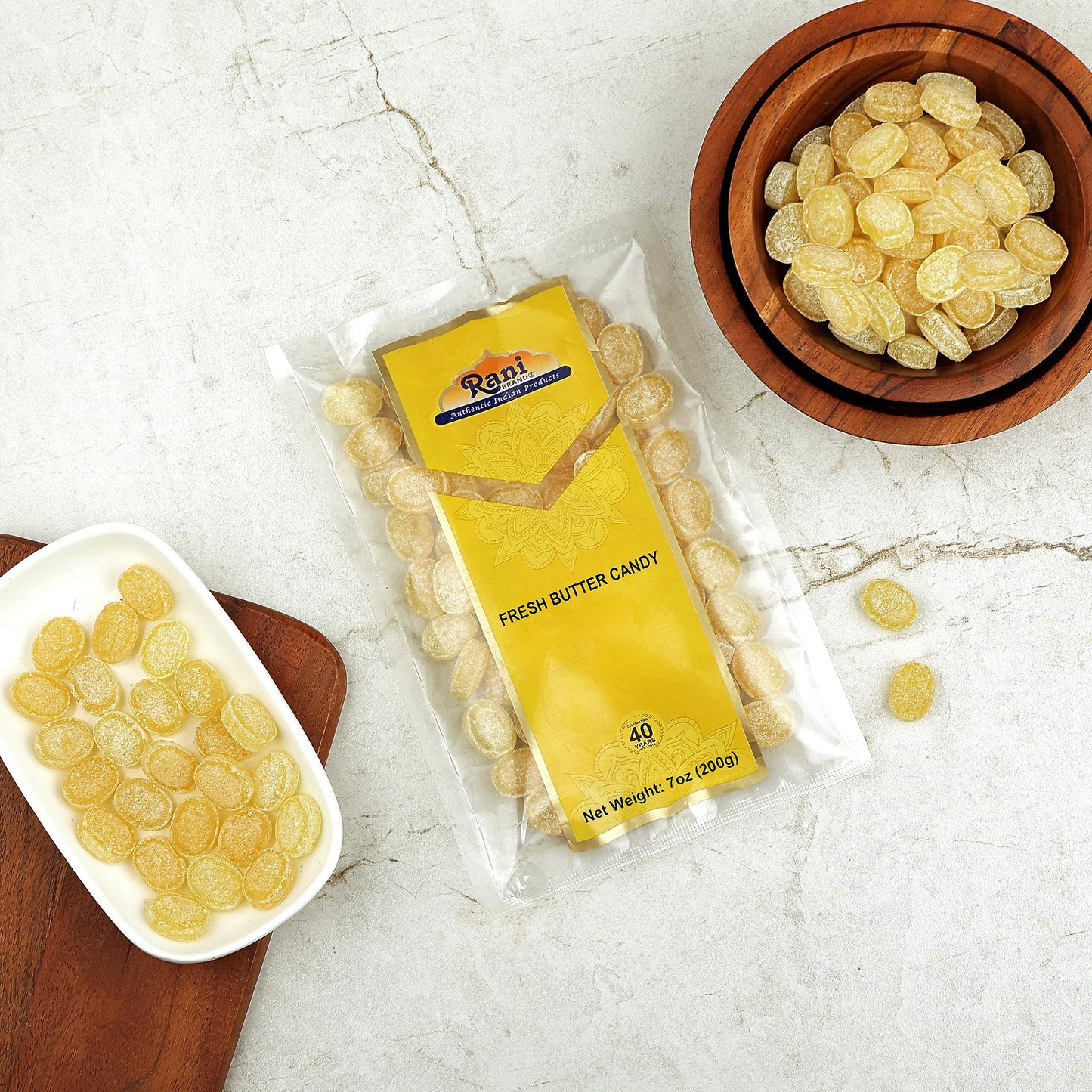Rani Fresh Butter Candy 7oz (200g) - Vegan, Gluten-Friendly, NON-GMO, Indian Origin
