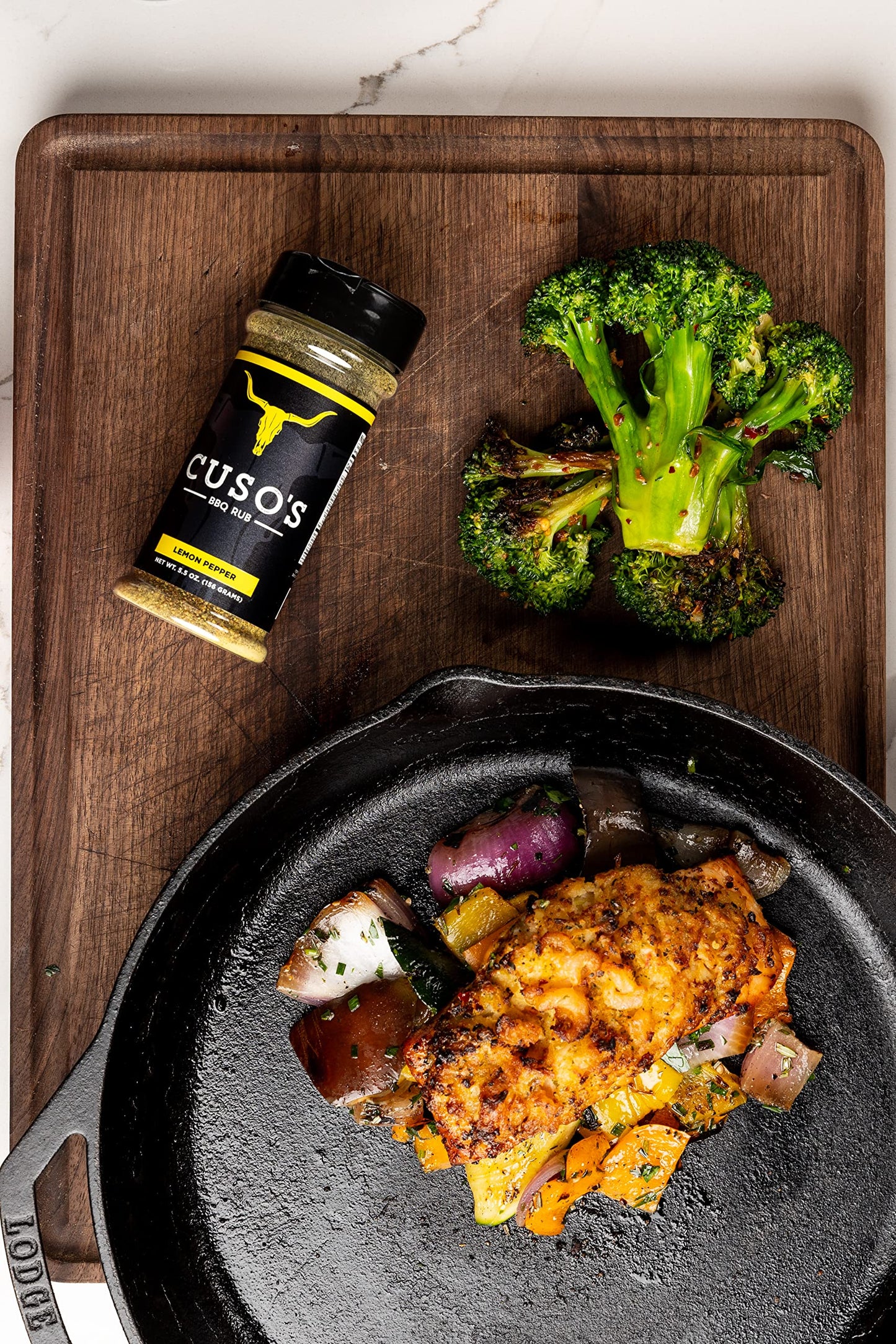 Cuso Cuts Lemon Pepper BBQ Rub - Chicken Seasoning Powder - 5 oz Bottle