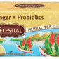 Celestial Seasonings Ginger & Probiotics Herbal Tea, 20 Ct