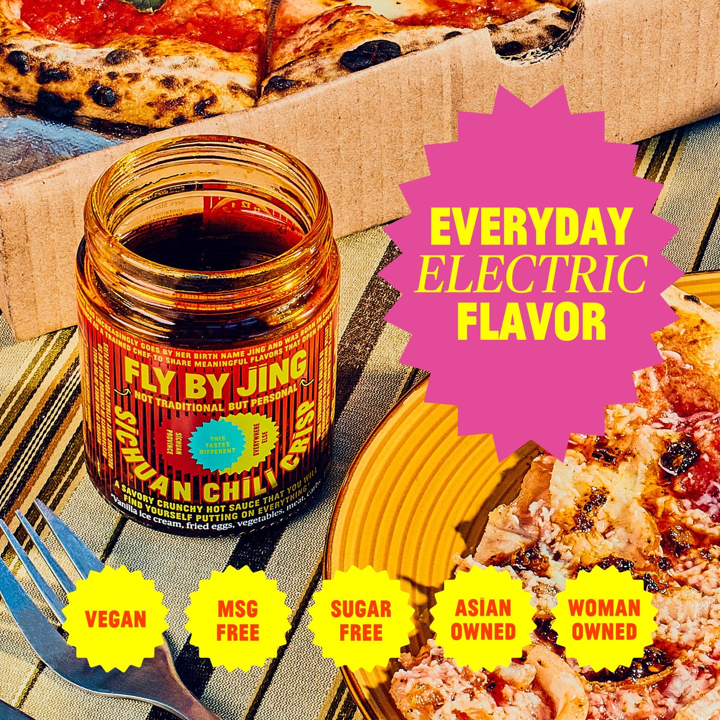 Flybyjing Spicy Crunchy Sauce Bundle: Original & Extra Crunchy Chili Crisp - Premium All-Natural Vegan And Sugar Free - Crispy T