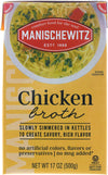 Manischewitz Chicken Aseptic Broth, Kosher, No Msg Added, 17 Ounces (Pack Of 12)