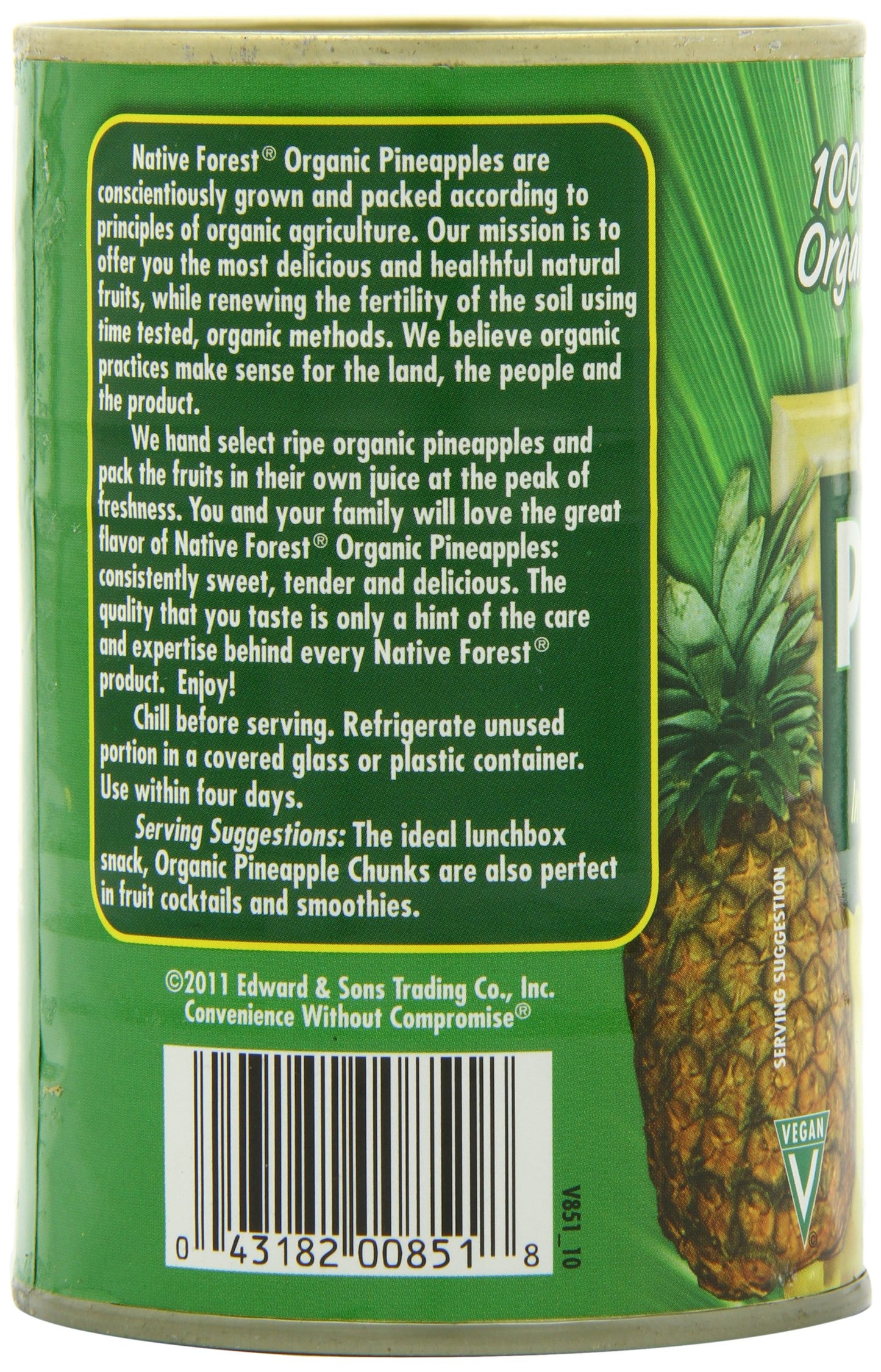 Native Forest Pineapple Organic Chunks, 14-Ounce (Pack Of 6)