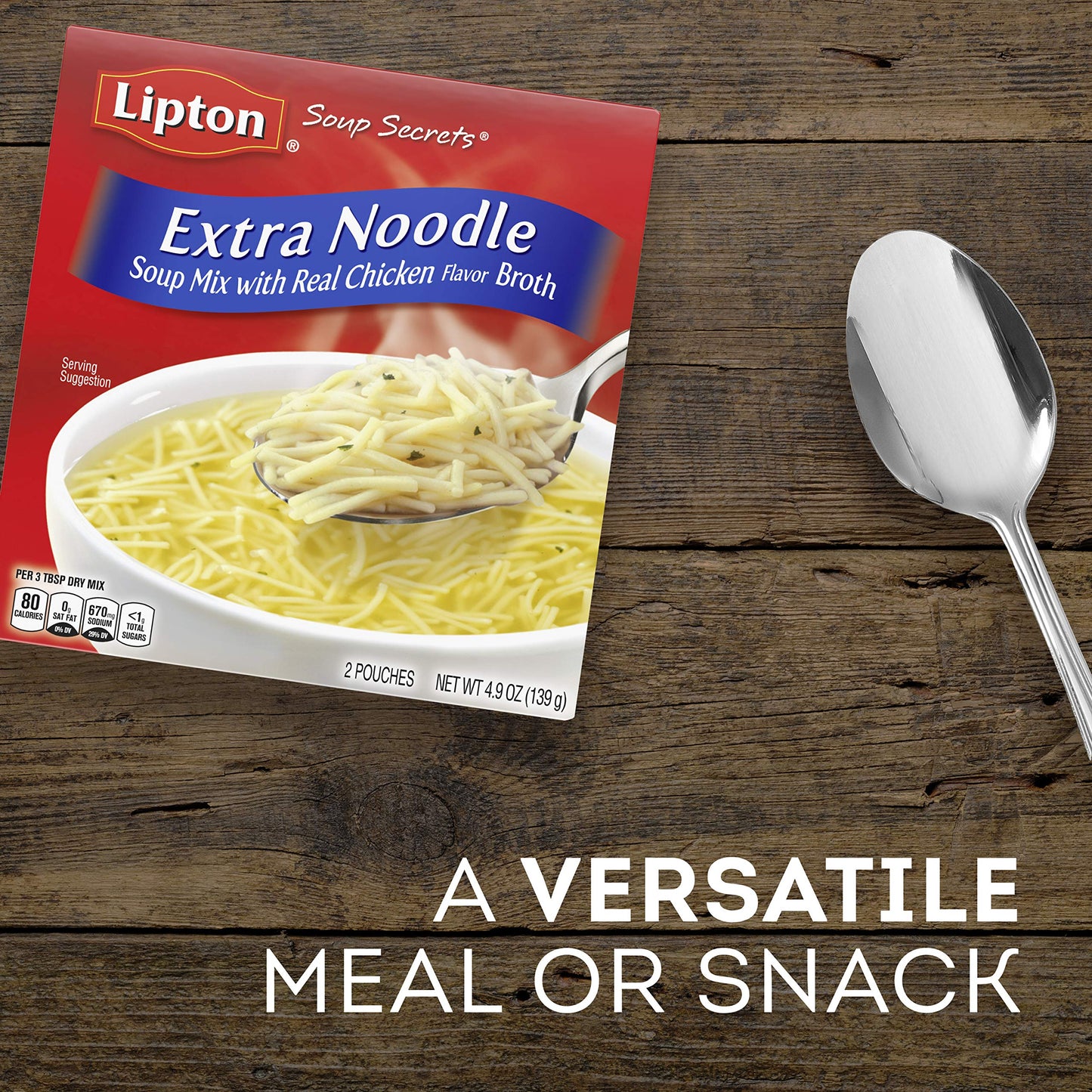 Lipton Soup Secrets Instant Soup Mix For a Warm Bowl of Soup Extra Noodle Soup Made With Real Chicken Broth Flavor, 5 Ounce (Pac