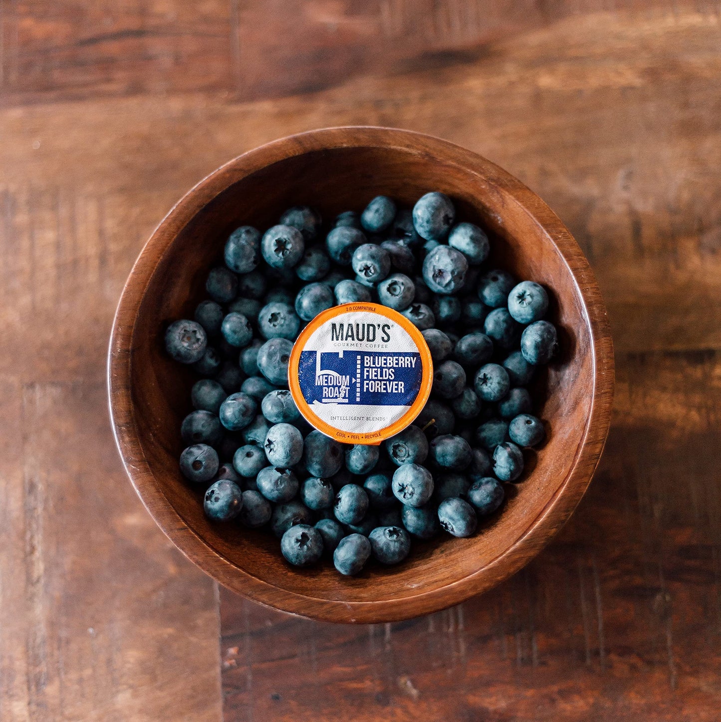 Mauds Blueberry Flavored Coffee Pods  50ct | Blueberry Fields Forever | 100% Arabica Medium Roast Coffee Pods | Solar Energy Produced Recyclable Single Serve Pods Compatible with Keurig K-Cup malt-inspired