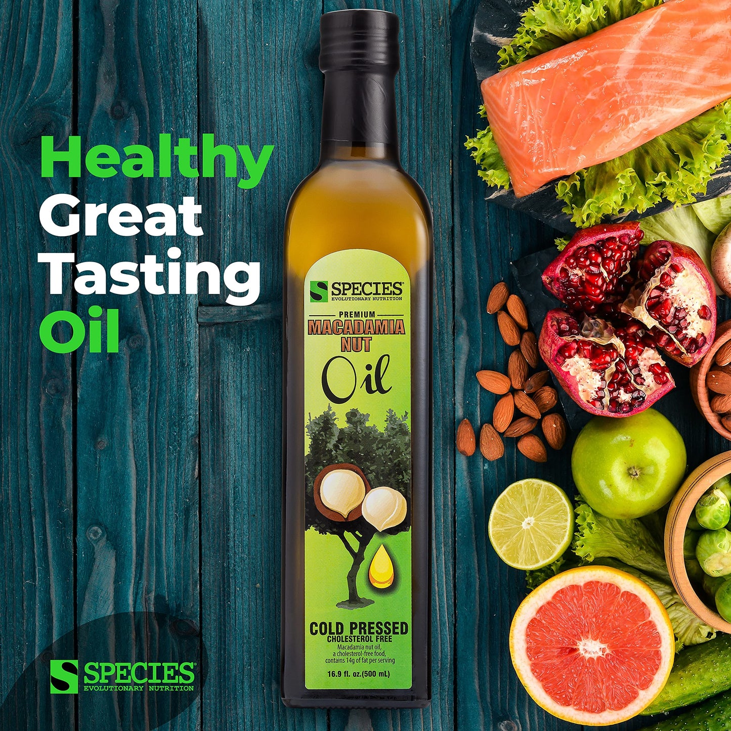 Species Nutrition Macadamia Nut Oil - Healthy Cooking Oil, Omega 9, 16.9 Fl Oz (Pack of 1)