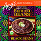 Amys Organic Refried Beans Canned, Light in Sodium Refried Black Beans, Vegan Gluten Free and Vegetarian, 15.4 Oz