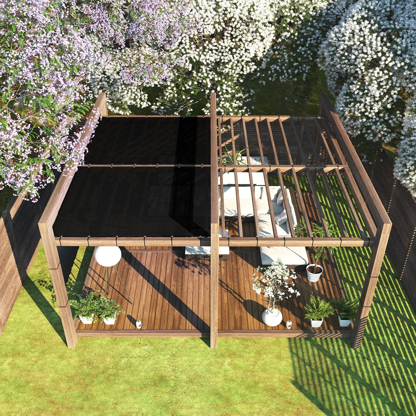 Colourtree Customized Size Fence Screen Privacy Screen Black 6 X 185 - Commercial Grade 170 Gsm - Heavy Duty - 3 Years Warranty