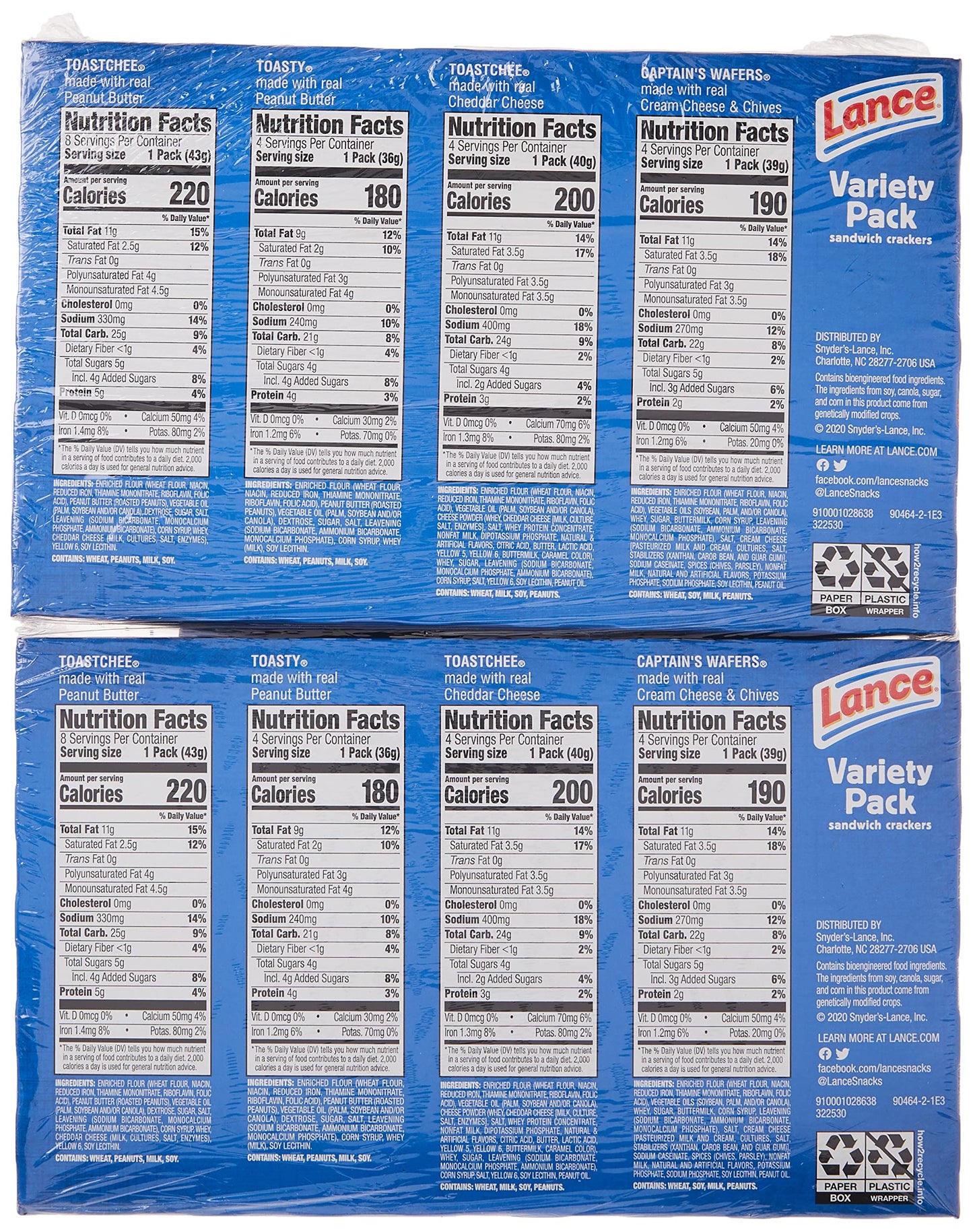 Lance Variety Pack 40 Count - 56.8 oz Total Weight, Perfect for Snacking