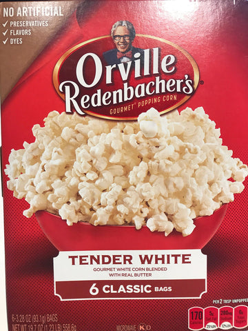 Orville Redenbachers Tender White Classic Bag 6 bags 19.7 oz ( 2 Pack)