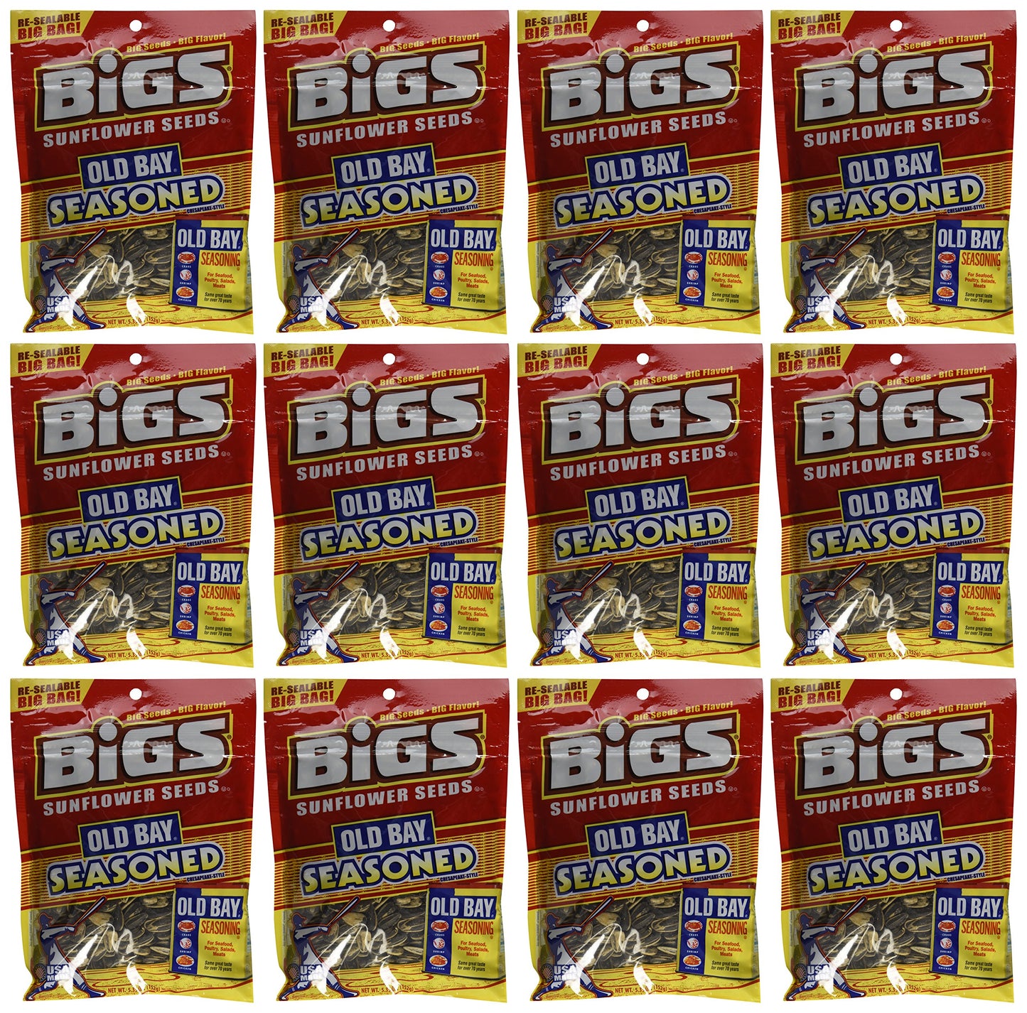 Bigs Old Bay Catch of the Day Seasoned Sunflower Seeds, 5.35 Ounce -- 12 per case