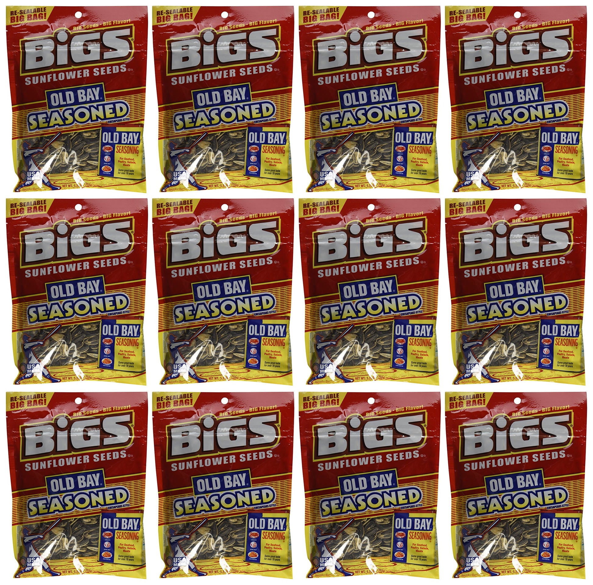 Bigs Old Bay Catch of the Day Seasoned Sunflower Seeds, 5.35 Ounce -- 12 per case
