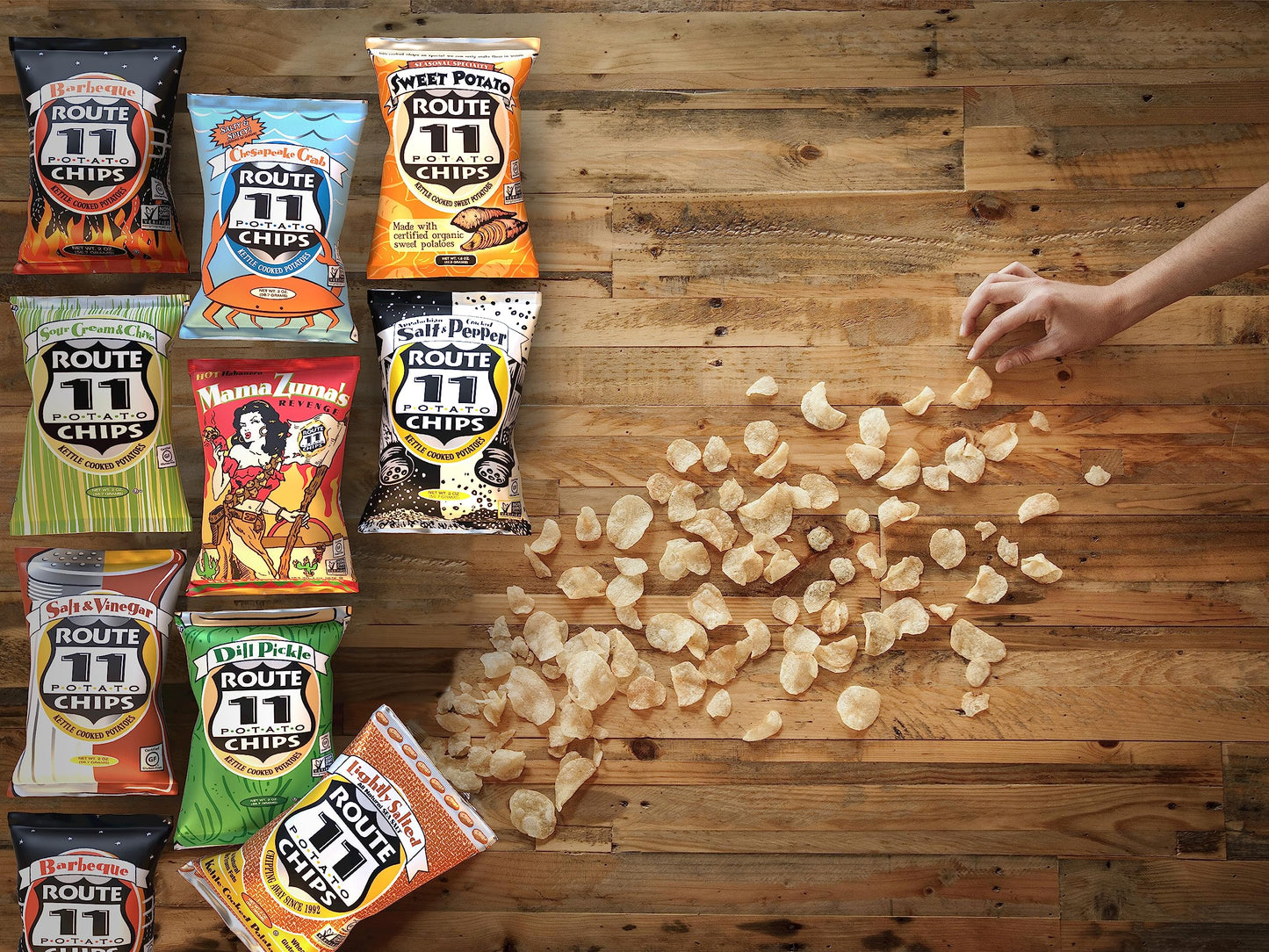 Route 11 Potato Chips : Chesapeake Crab (15 Bags (2 Oz Each))