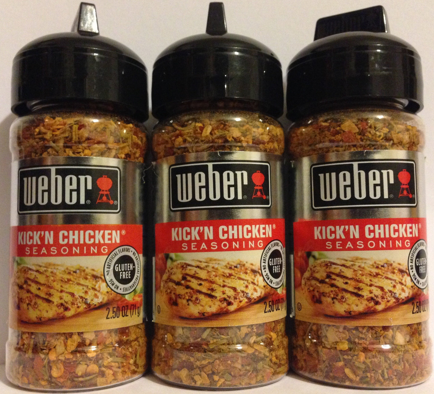 Weber Seasoning - KickN Chicken - Net Wt. 2.5 Oz (71 G) Per Bottle - Pack Of 3