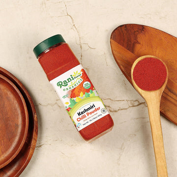 Rani Organic Kashmiri Chilli Powder (Deggi Mirch, Low Heat) 16oz (1lb) 454g PET Jar ~ All Natural | Vegan | Gluten Friendly | NO
