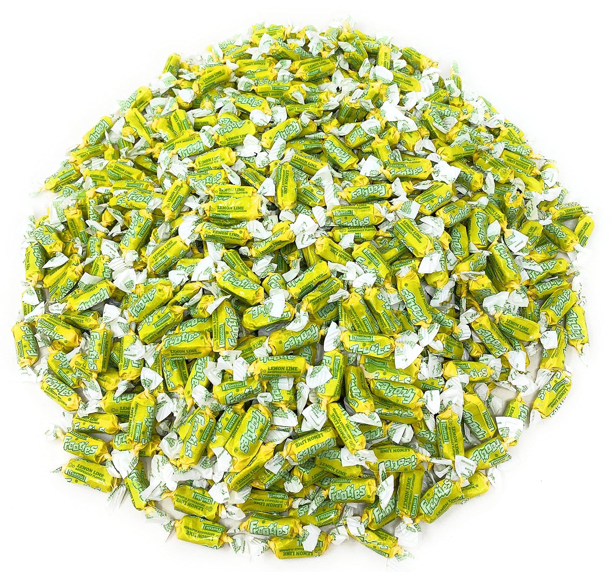 Bulk Lemon Lime Flavor Tootsie Roll Frooties Chewy Yellow American Taffies Candy Individually Wrapped In Resealable Assortit Bag