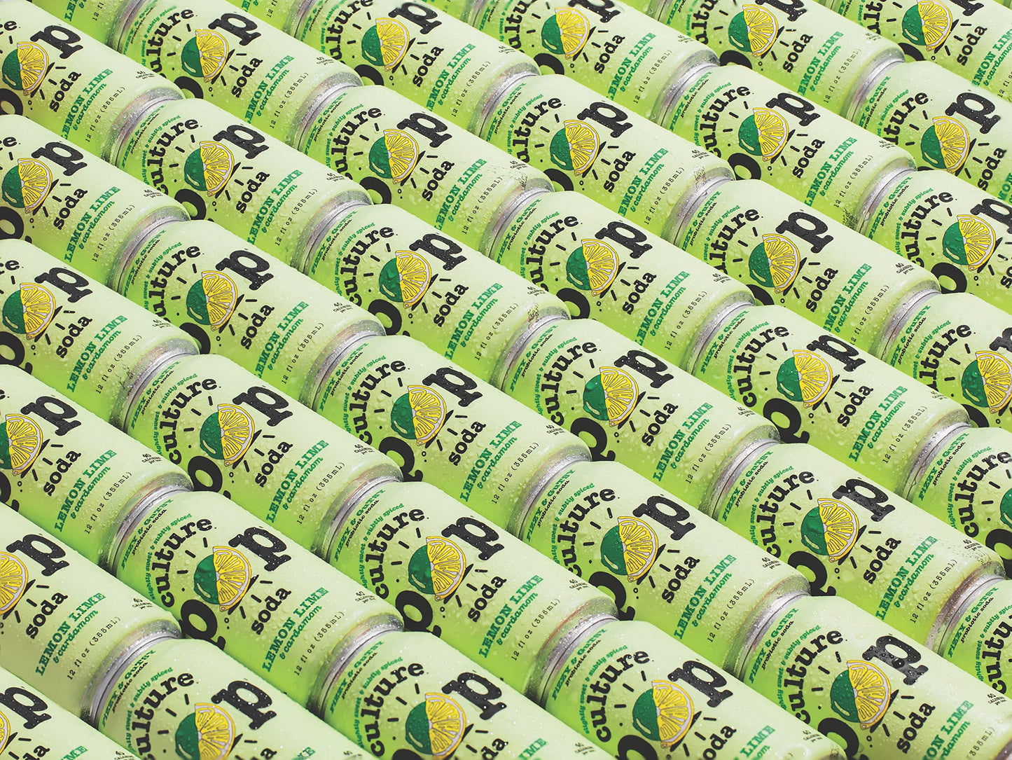 Culture Pop Soda - Lemon Lime Probiotic Low Sugar Sparkling Juice, Non-GMO, Gluten-Free, 12 Fl Oz (Pack of 12)