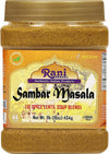 Rani Sambar Masala (Lentil Soup Spice Blend) 16oz (1lb) 454g PET Jar ~ All Natural | Vegan | No Colors | Gluten Friendly | NON-G