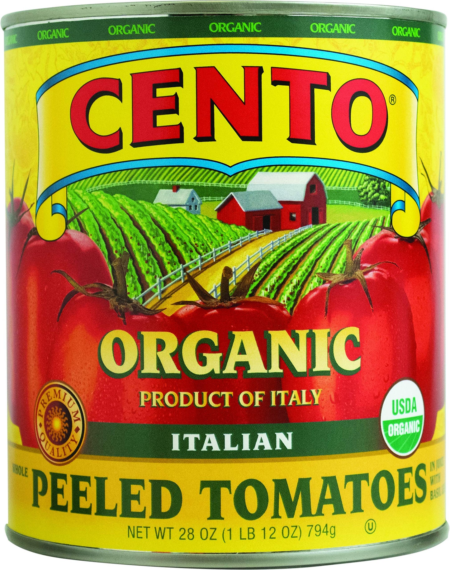 Cento Organic Whole Peeled Tomatoes, 28 Ounce Cans (Pack Of 12)