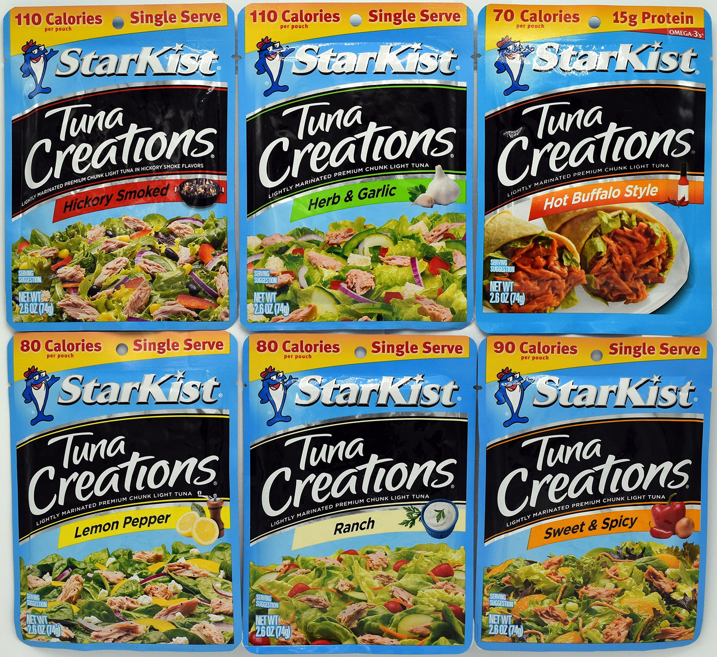 Starkist Tuna Creations Variety Pack, 2.6-Ounce Pouch, 6 Flavors, 1 Pouch of Each Flavor, 6 Pouches Total