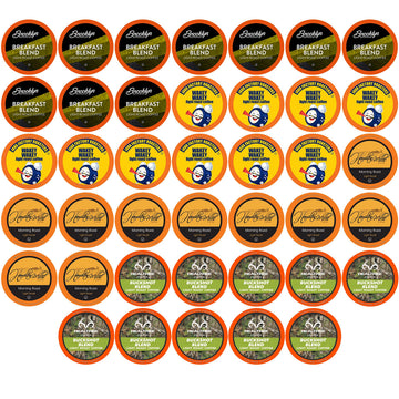 Two Rivers Coffee Light Roast Coffee Pods  Compatible with K Cup malt-inspired Including 2.0  Assorted Variety Sampler Pack  40 Count