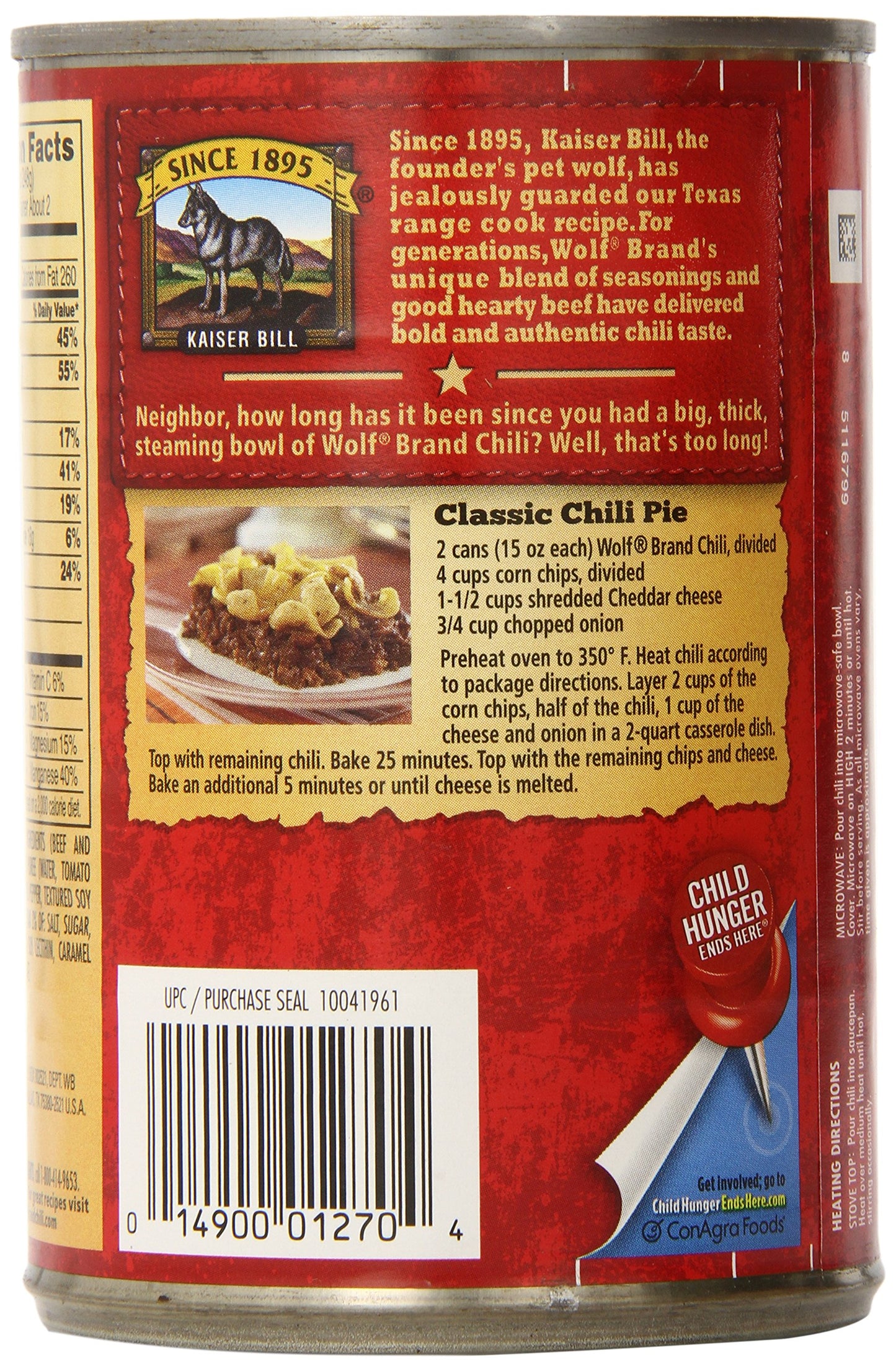 Wolf Brand Chili With No Beans, 15 Ounce (Pack Of 12)
