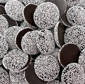 White Nonpareils Semi Sweet Dark Chocolate Candy, Bulk (2 Pound Bag)