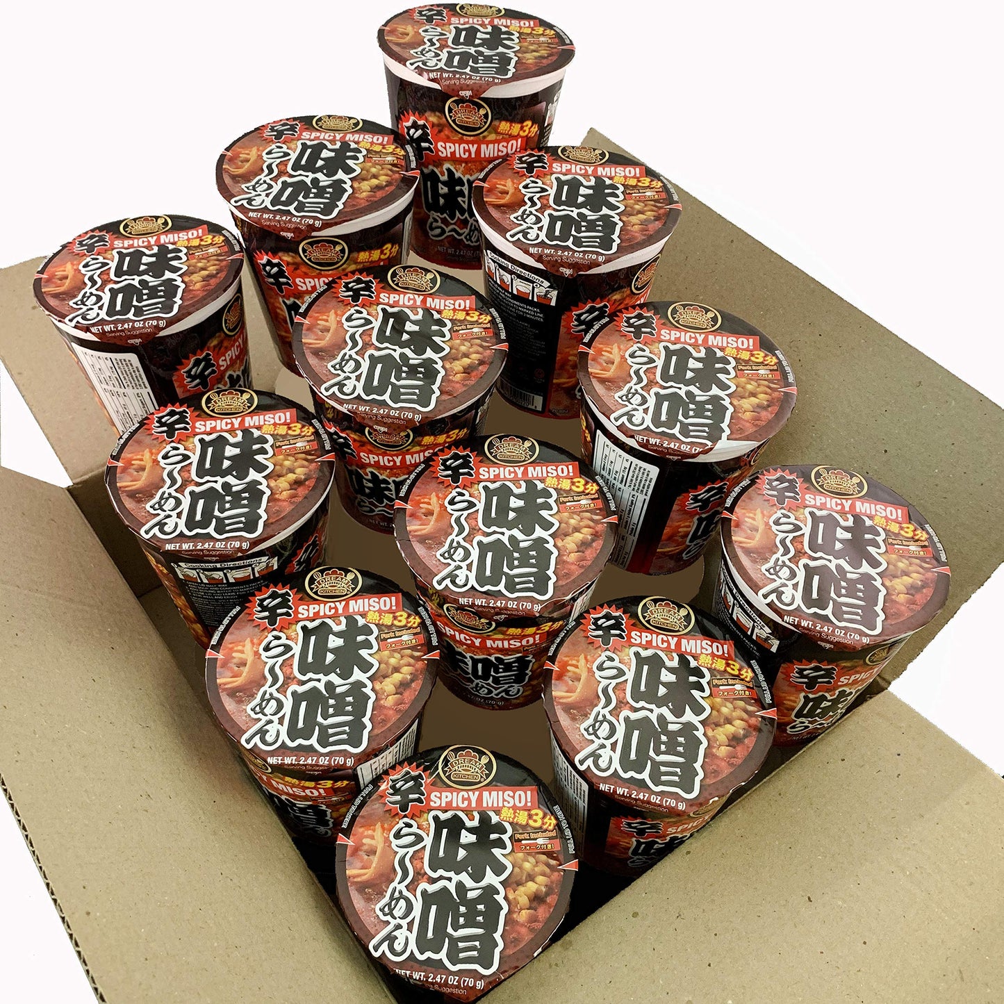 Dream Kitchen Cup Ramen Spicy Miso Box 2.47 Ounce (Pack Of 12) (Spicy Miso)