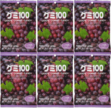 Kasugai Grape Gummy Candy 3.77Oz (6 Pack)