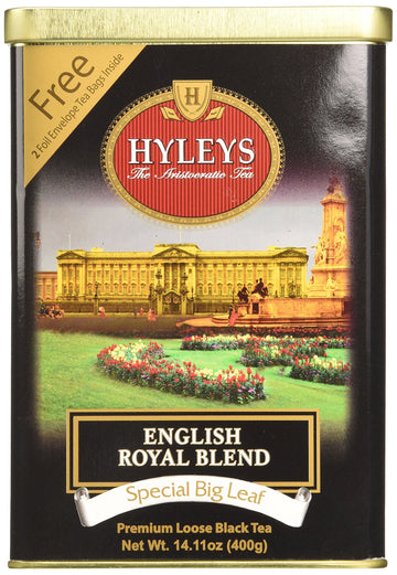 Hyleys English Royal Premium Loose Leaf Black Tea - 14.11 Ounce (400G) (Gmo Free, Gluten Free, Dairy Free, Sugar Free And 100% N