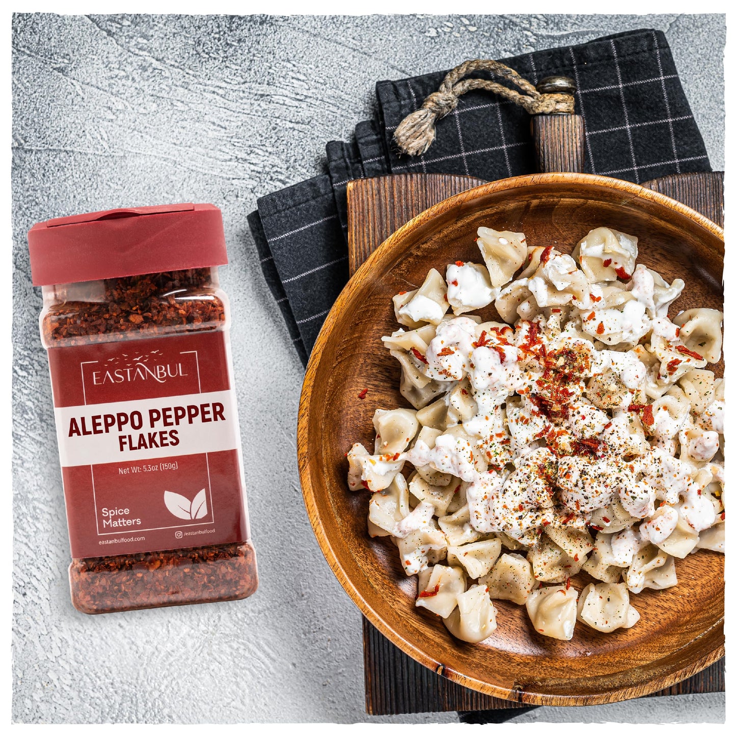 Eastanbul Aleppo Pepper Flakes 5.3oz Pure Aleppo Pepper Ground from Turkey, Pul Biber for Mediterranean & Middle Eastern Dishes,