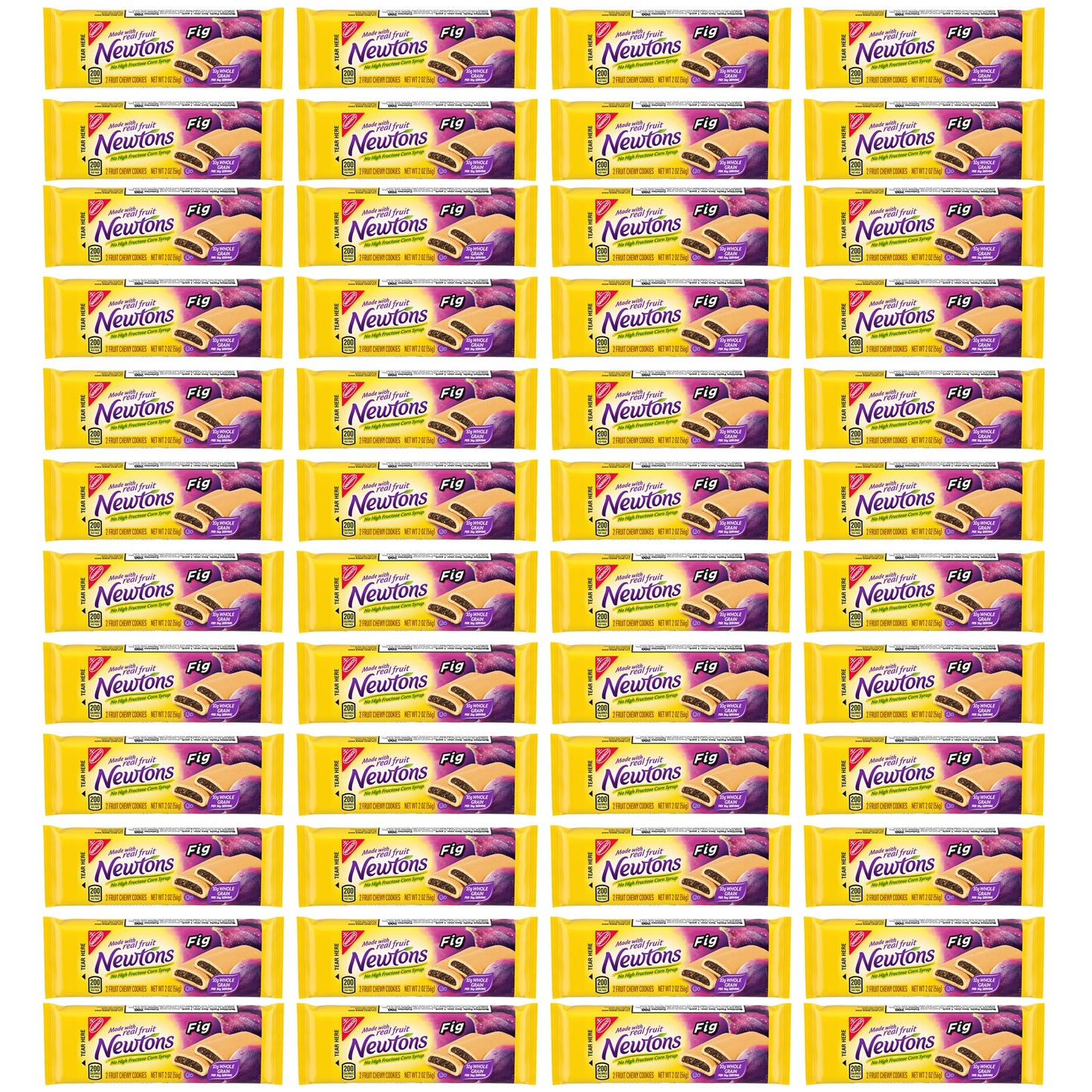 Newtons Soft & Chewy Fig Cookies (Pack of 48), 2 Fig Cookies Each Pack, Chewy Fruit Cookie