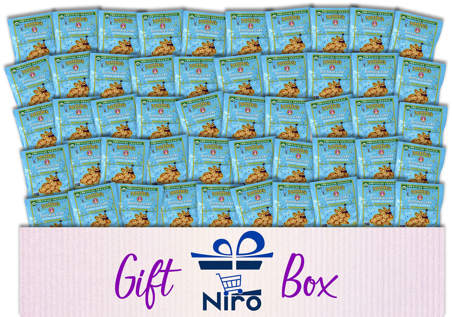 Niro Assortment | Annie'S Organic Birthday Cake Bunny Grahams Value Pack | Baked Grahams Snack Sampler Bag | 50 Count | Certifie