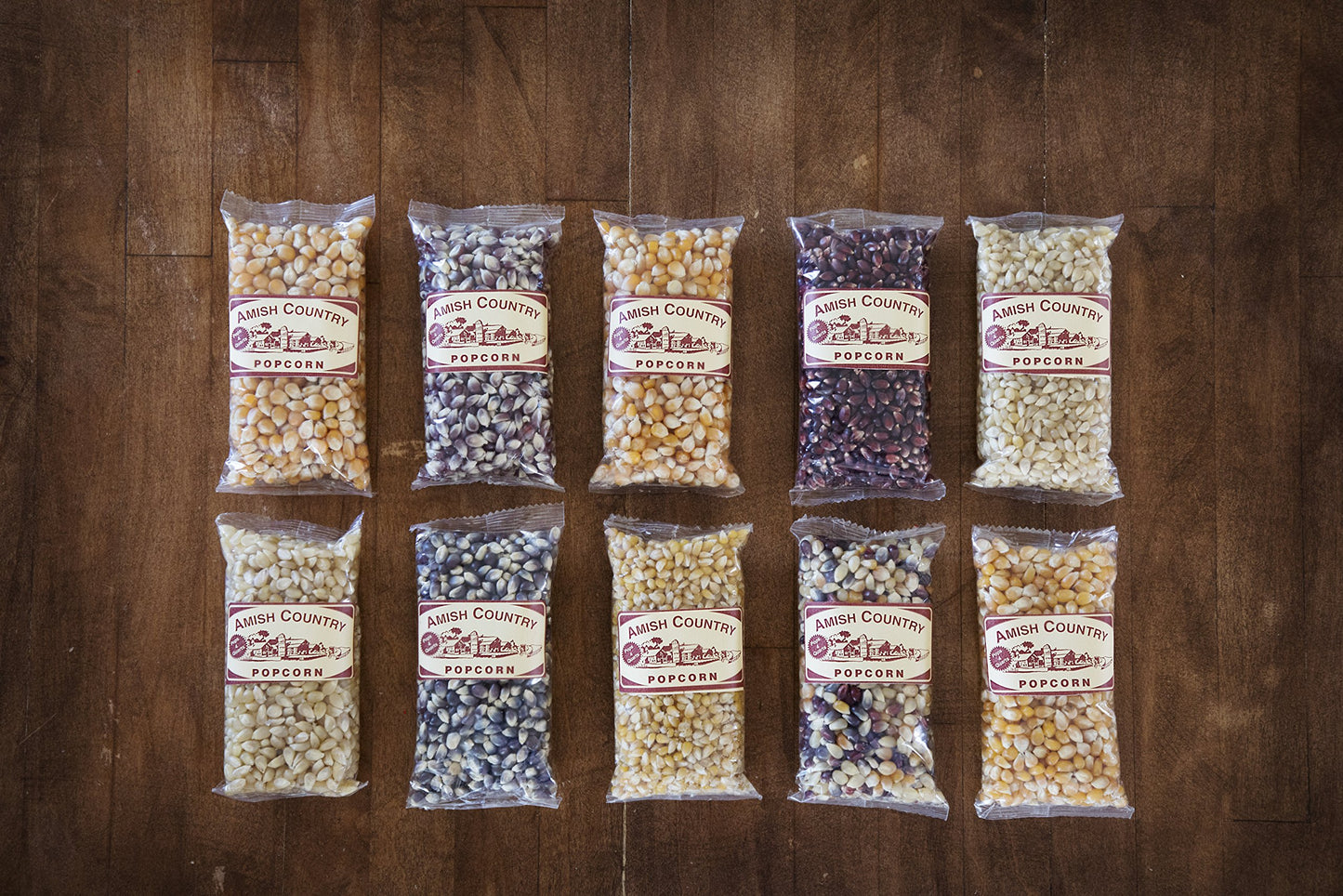Amish Country Popcorn | 4 Ounce Variety Kernel Gift Set (10 Pack Assorted) | Old Fashioned, Non-GMO and Gluten Free (4oz Each, 1