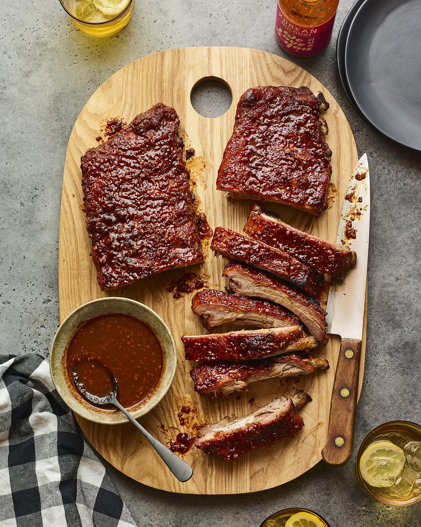 Medium Spicy Korean Bulgogi Kalbi Galbi BBQ Marinade & Sauce Gluten-free, Non-GMO, Vegan, OU Kosher 15oz (pack of 1)