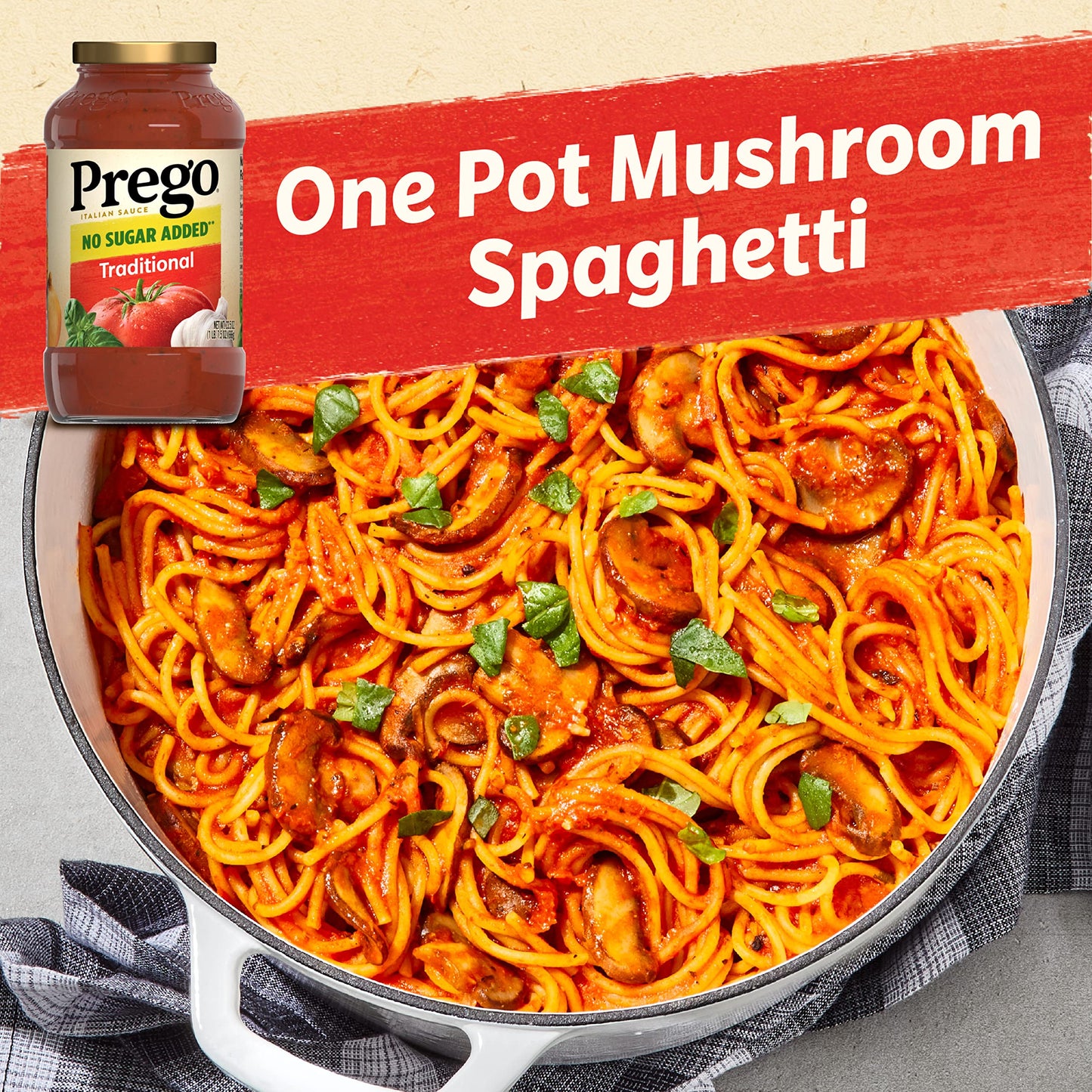 Prego Traditional No Sugar Added Pasta Sauce, 23.5 Oz Jar (Case Of 6)