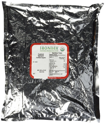 Frontier Co-op Spinach Powder, Certified Organic, Kosher | 1 lb. Bulk Bag | Spinacia oleracea