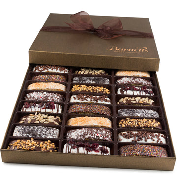 Chocolate Biscotti Gift Basket, 24 Gourmet Chocolate Cookies Gift Box, Gifts For Food Delivery Ideas For Women Men Grandma Teach