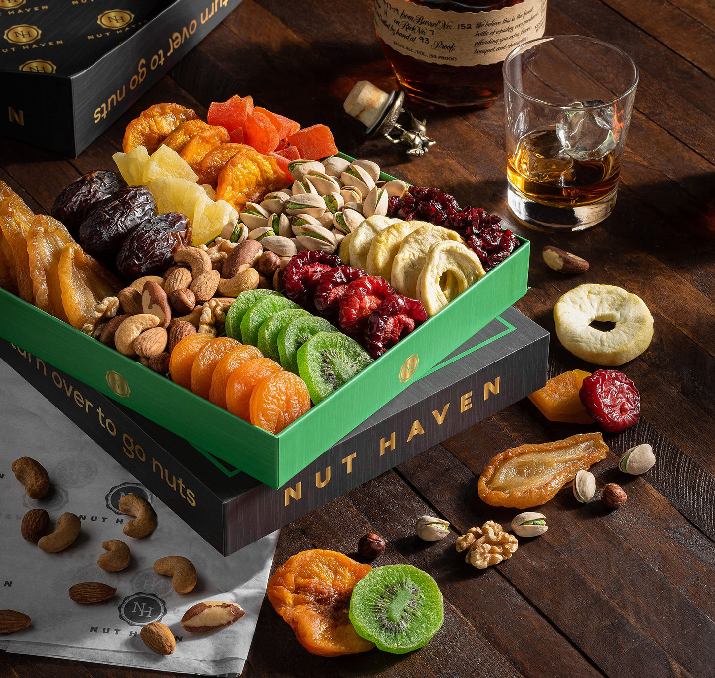 Nut Haven Thanksgiving Dried Fruit & Nuts Gift Basket - Large Assorted Food Gift Box for Holidays, Sympathy, Men & Women