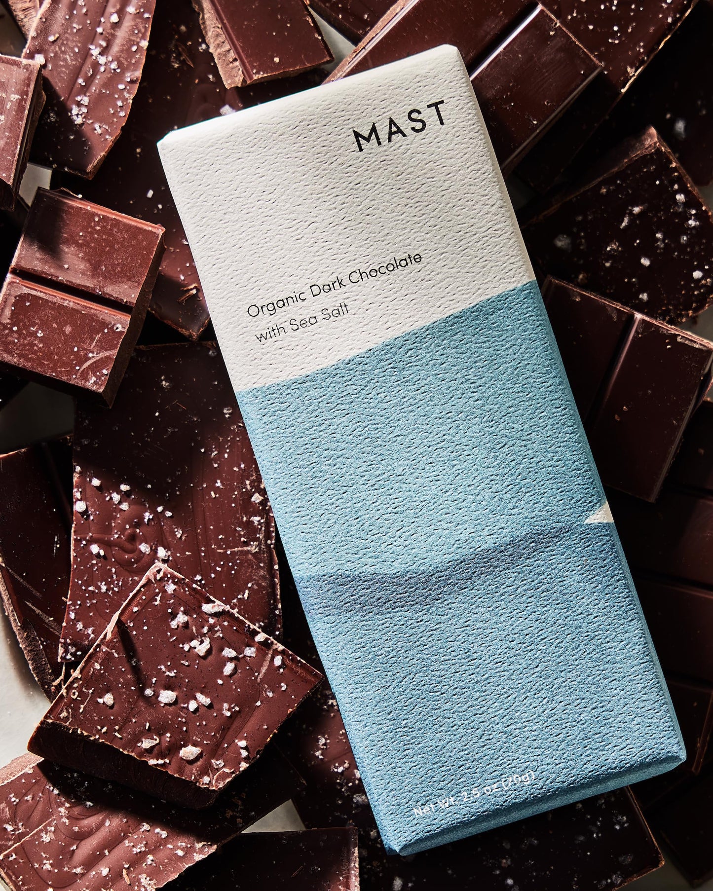 Mast Chocolate Bars | 6 Pack | Organic, Kosher | Classic 2.5Oz Each (6 Bars, Organic Dark Chocolate With Sea Salt)
