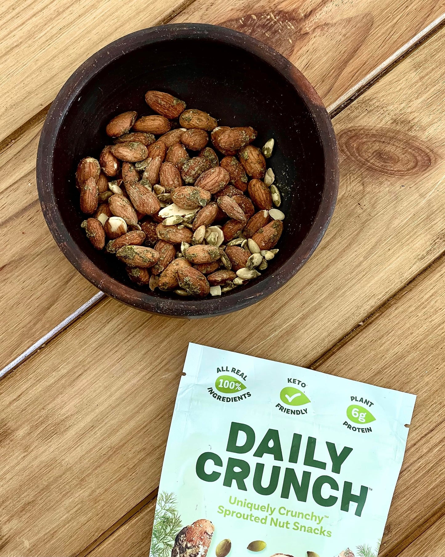 Daily Crunch Sprouted Almonds, Dill Pickle, 4 Ounce Bags, Pack Of 2 - Sprouted And Dehydrated For A Unique Crunch, Keto Friendly